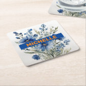 ミニマルモダンプロフェッショナル花束 スクエアペーパーコースター (アングル)