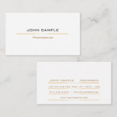 ミニマルモダンプロフェッショナル金ゴールド白 名刺 (正面/裏面)