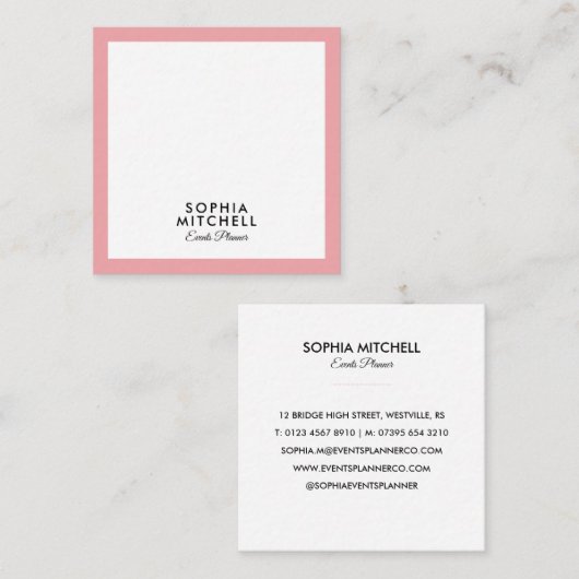 ミニマルモダンプロフェッショナル スクエア名刺 (正面/裏面)