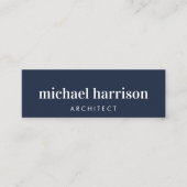 ミニマルモダンプロフェッショナルQRコードブルー スキニー名刺 (正面)