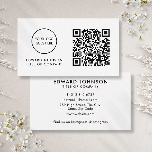 ミニマルモダンプロフェッショナルQRコード 名刺