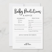 ミニマルモダンベビー予測アドバイスカード 招待状 (正面)