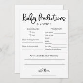 ミニマルモダンベビー予測アドバイスカード 招待状 (正面/裏面)