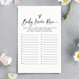 ミニマルモダンベビー名レースベビーシャワーゲーム