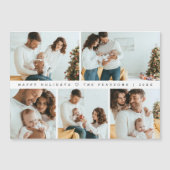 ミニマルモダンポートレートコラージュ マグネット招待状 (正面)