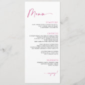 ミニマルモダンマゼンタピ結婚ンク メニュー (正面)