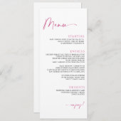 ミニマルモダンマゼンタピ結婚ンク メニュー (正面/裏面)