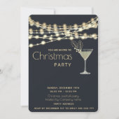 ミニマルモダンムなストリングライトカクテルパーティー 招待状 (正面)