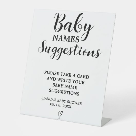 ミニマルモダンムのベビーネーム提案ゲームのサイン 台座サイン (正面)