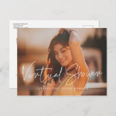 ミニマルモダンムの仮想シャワー写真の招待状 ポストカード (正面/裏面)