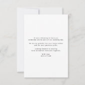 ミニマルモダンム写真スクリプ結婚ト黒 サンキューカード (裏面)