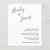 ミニマルモダンム写真予算結婚式招待状 (正面)