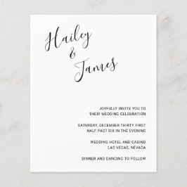 ミニマルモダンム写真予算結婚式招待状