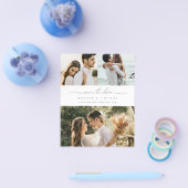 ミニマルモダンム写真日付の保存招待状 チラシ (シングル)