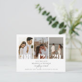 ミニマルモダンム写真日付の保存招待状 ポストカード (スタンド正面)