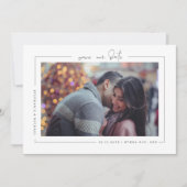 ミニマルモダンム写真日付の保存招待状 招待状 (正面)