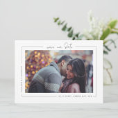 ミニマルモダンム写真日付の保存招待状 招待状 (スタンド正面)