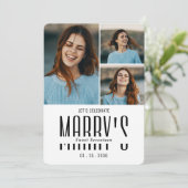 ミニマルモダンム写真誕生日招待状 招待状 (スタンド正面)