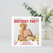 ミニマルモダンム写真誕生日招待状 招待状 (スタンド正面)