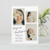 ミニマルモダンム写真誕生日 招待状 (スタンド正面)