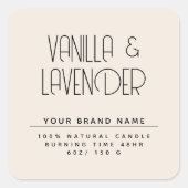 ミニマルモダンム化粧品キャンドル包装 スクエアシール (正面)