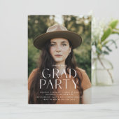 ミニマルモダンム卒業発表カード 案内状 (スタンド正面)