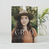 ミニマルモダンム卒業発表カード 案内状 (スタンド正面)