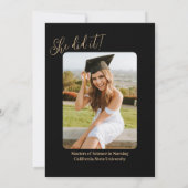 ミニマルモダンム卒業発表カード 案内状 (裏面)