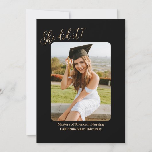 ミニマルモダンム卒業発表カード 案内状 (裏面)