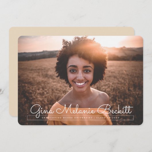 ミニマルモダンム卒業発表 招待状 (正面/裏面)