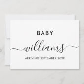 ミニマルモダンム妊娠告知カード 案内状 (裏面)