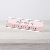 ミニマルモダンム手書きスクリプトタイポグラフィ デスクネームプレート (正面)