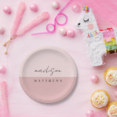 ミニマルモダンム手書きスクリプトタイポグラフィ ペーパープレート (パーティー)