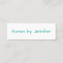 ミニマルモダンム手書きターコイズプロファイル スキニー名刺