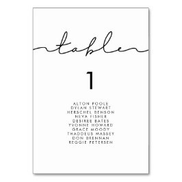 ミニマルモダンム手書き座席表カード テーブルナンバー