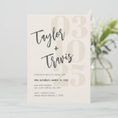 ミニマルモダンム書名クリームフォト 招待状 (スタンド正面)