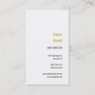 ミニマルモダンム標準金ゴールド色名 名刺