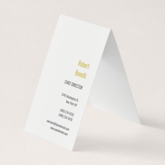 ミニマルモダンム標準金ゴールド色名 名刺 (正面)