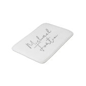 ミニマルモダンム白あなたの名前の書道 バスマット (アングル)