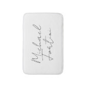 ミニマルモダンム白あなたの名前の書道 バスマット (正面縦)