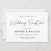 ミニマルモダンム結婚式のレセプション 招待状 (正面)