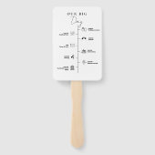 ミニマルモダンム結婚式の日のイベントタイムライン ハンドファン (裏面)