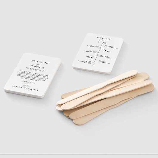 ミニマルモダンム結婚式の日のイベントタイムライン ハンドファン (組立なし)