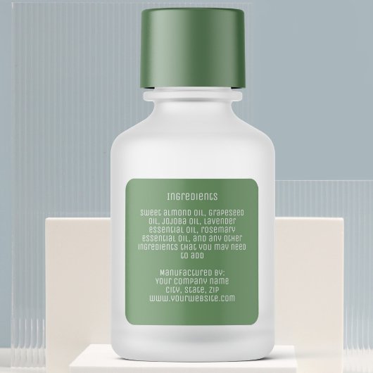 ミニマルモダンム緑の成分ラベル スクエアシール