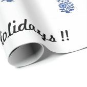 ミニマルモダンム花プリント ラッピングペーパー (ロールコーナー)