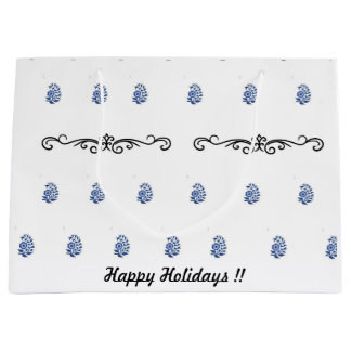 ミニマルモダンム花プリント ラージペーパーバッグ