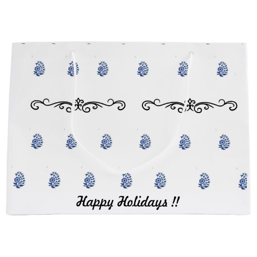 ミニマルモダンム花プリント ラージペーパーバッグ (正面)