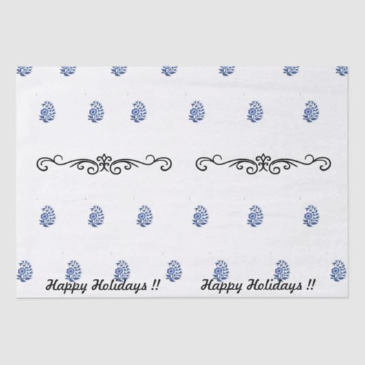 ミニマルモダンム花プリント 薄葉紙 (正面)