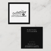 ミニマルモダンム芸術的カメラマン スクエア名刺 (正面/裏面)