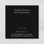 ミニマルモダンム芸術的カメラマン スクエア名刺 (裏面)